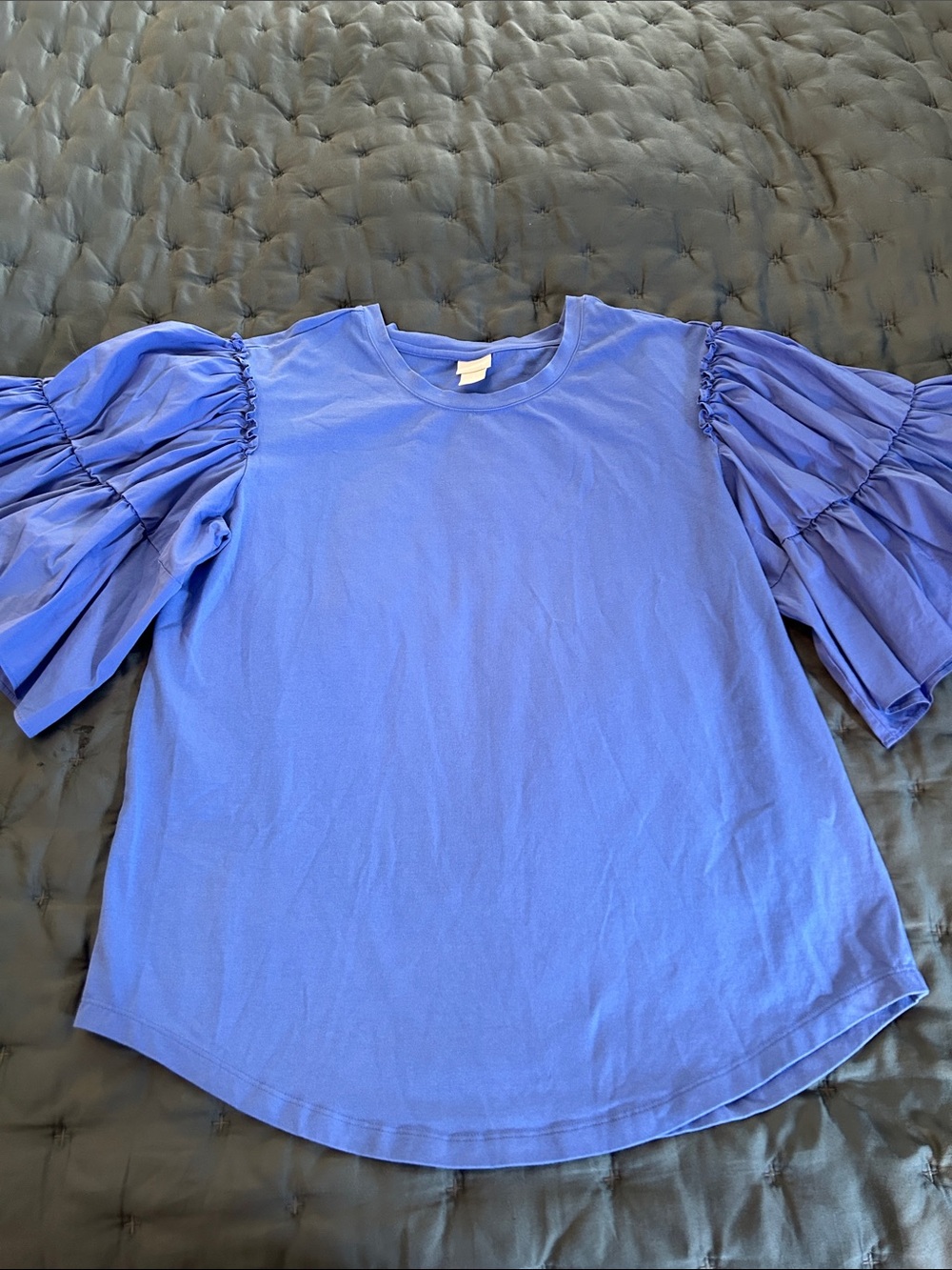 Chico's Electric Blue Puff-Sleeve Tee